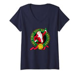 Womens The Polar Express First Gift Of Christmas Badge With Santa V-Neck T-Shirt