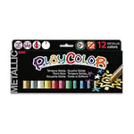 Playcolor One - Stick de peinture solide x12 - Coloris assortis tube de 10 gr - Peinture Lavable idéal pour débuter (METALLIC ONE)