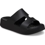 Crocs Getaway Platform H-Strap Thermoplastic Women's Black Slides