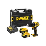 DCD709P2T-QW Perceuse à percussion sans fil xr 18V 65Nm 2 vitesses - 2 x 5.0 Ah Batterie, chargeur en coffret - Dewalt