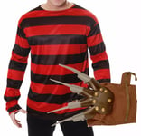 Freddy Freddie Burnt Man Halloween Fancy Dress Outfit Costume Jumper Glove