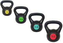 Fitvids Ensemble de 3 kettlebells à large prise en main avec poids de 2,3 kg, 10 kg et 15 kg, lot de 3 kettlebells