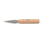 Lerverktyg Lancet, spetig lerkniv (skalpell) av metall med trähandtag. Längd 16 cm.