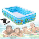 Kids Paddling Pool, Family Inflatable Swimming Pool, Wear-Resistant Thick Inflatable Lounge Pool for Baby, Kiddie, Adult, Outdoor, Garden, Backyard, Summer Water Party,200×150×60cm/6.5×5×2ft