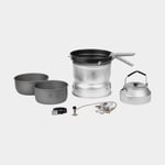 Trangia Gaskök 25 Large, 2100 W + 2 kittlar i HA / hårdanodiserad aluminium 1 stekpanna NS Non Stick-teflon vindskydd UL UltraLight-aluminium kaffepanna griptång rem, SIP Power Gas (230 gram)