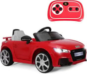 Audi TT RS Voiture Electrique Enfants Klaxon Musique Phare LED Pousser pour Enfants Double Porte Télécommande Rouge