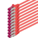 1M - Rouge - 10 Pièces - Câble Réseau Cat6A (10Gb/S) S-Ftp Cat 6A Lankacable - Certifié Ghmt Pimf 500 Mhz Cat5 Cat5E Cat6 Cat6A Cat7 Pour Switch, Routeur, Modem, Internet[L4045]