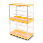 S.I.C Vitrine en Acrylique Transparent; Plusieurs étapes pour la Collection Lego, Figurines, Modèles ; Boîte d'affichage de Gadgets, Organisateur de Collection de Figurines d'action ; (2, Jaune)