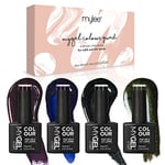 Mylee Gel Nail Polish Quad Colour Set 4x10ml [Galaxy] UV/LED Soak-Off Nail Art Manicure Pedicure for Professional, Salon & Home Use - Long Lasting & Easy to Apply