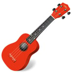 Ukulele Soprano de Guitare Uke 21'' Bois Erable 4 Cordes de Nylon Couleur Rouge