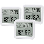 3Pcs Thermometre Hygromètre Thermometre interieur, Digital hygrometer LCD hydrometre intérieur, Maison thermometer portables hygrometer, pour Maison