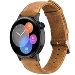 Strap-it Bracelet cuir - compatible pour Huawei Watch GT 3 42mm (marron)