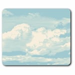 Computer Mouse Mat - Blue Sky Cloud Illustration Drawing Office Gift #21253