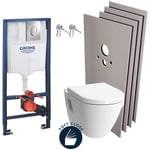 Grohe - Pack wc Bâti-support Rapid sl + wc Vitra S50 + Abattant softclose + Plaque chrome + Set habillage ( S50Softclose-2-sabo)