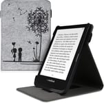 Étui Compatible Avec Pocketbook Touch Lux 4/5/Touch Hd 3/Color (2020)/ Vivlio Lux 5 Coque - Étui À Rabat Magnétique Tablette Ereader Similicuir Avec Sangle - Noir-Gris Clair