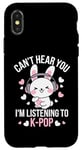 iPhone X/XS Can't Hear You K-Pop Fan Headphones Bunny Rabbit music Fun Case