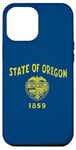 Coque pour iPhone 12 Pro Max Drapeau de l'État d'Oregon The Castor State