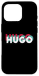 Coque pour iPhone 16 Pro Hugo Name Chemise humoristique avec nom rétro Hugo années 80