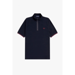 Fred Perry Mens M4710 Funnel Neck Polo Shirt - 608 Navy / XS