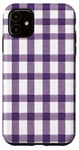 iPhone 11 Purple White Checkered Plaid Flannel Gingham Pattern Checker Case