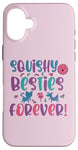 Coque pour iPhone 16 Plus Love Squishies Cat n Dog Friends BFF Squishy Besties Forever