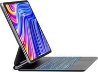 Clavier Ipad Air 13"" (M2, 2024), Clavier Ipad Pro 12.9 (6Ème/5E/4E/3E Génération), Magic Keyboard Pour Ipad Pro 12.9, 7 Couleurs Rétroéclairé, Magnétique Flottant Design Avec Trackpad, Espagnol,