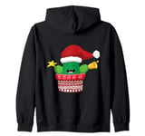 FUNNY CHRISTMAS TSHIRT. CHRISTMAS CACTUS. BELL STAR AND HAT Zip Hoodie