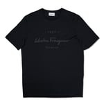 SALVATORE FERRAGAMO Cotton Short Sleeve Logo Black T-Shirt Size M RRP 235