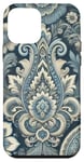 Coque pour iPhone 12 mini Cachemire bleu complexe avec accents floraux