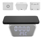 New Wireless Charger Alarm Clock Smart Digital Desktop Electronic Clock With Tem