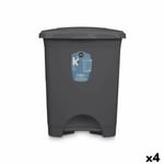 Poubelle à pédale Anthracite Plastique 30 L [4 Unités]