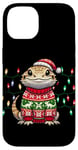 Coque pour iPhone 14 Bearded Dragon Christmas Party Design Xmas lights