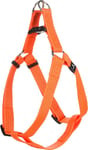 Flamingo Harnais pour Chien Step&Go Len Orange S - 25 à 45cm 15mm - Réglable en continu - avec Bandes réfléchissantes - avec Boucle à clic et verrou de sécurité