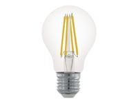 Eglo - Led-Glödlampa Med Filament - Form: A60 - E27 - 7.5 W (Motsvarande 60 W) - Klass F - Varmt Vitt Ljus - 2700 K - Transparent