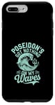 Coque pour iPhone 7 Plus/8 Plus Poseidon Dieu de la mer Océan Trident et vagues Illustration