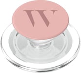 Lettre W Monogramme Nom Initiale W Rose Marron Cadeau pour elle PopSockets PopGrip pour MagSafe