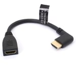 Cable D'Extension Hdmi 8 K,Court Hdmi 2.1Male Vers Femelle,Angle De 90 Degres,Haute Vitesse 48 Gbit/S-Adaptateur D'Extension Compatible 8K@60 Hz,4K@120 Hz(Droit)