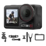 Bundle Cyclisme sur Route DJI Osmo Action 5 Pro, Caméra d’Action 4K, Vidéos avec Stabilisation, 4 h d’Autonomie Prolongée, Démontage Magnétique Rapide, Cam pour Vélo avec Support de Siège Vélo, etc.