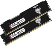 2666 MHz Ram DDR4 32go (2x16go) PC4-21300 Udimm CL19 Non-ECC Unbuffered 1.2V 288-Pin Mémoire Ram Barette Kit pour Ordinateur de Bureau (Noir)