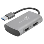 HD Audio Video Capture HDMI till HDMI 4K USB2.0 1080P Spel Live Streaming Kort Silvergrå 231