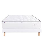 LUXURY LITERIE - Ensemble matelas + sommier - IRIS - 140 x 190 cm - Tapissier - Ferme  - Face été/hiver