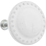 Boutons de meuble x2 Barbara en céramique & métal D4cm blanc Atmosphera Créateur D'intérieur