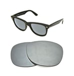 NEW POLARIZED CUSTOM SILVER ICE LENS FIT RAY BAN WAYFARER RB4340 50mm SUNGLASSES