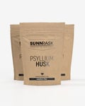 SunnRask Fiberhusk Malte Psylliumfrøskall 500g (3-pack)
