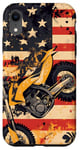 Coque pour iPhone XR Drapeau américain Art déco jaune pour moto Dirt Bike Braap