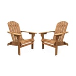 Lot de 2 fauteuils de jardin en bois - Adirondack Salamanca- Eucalyptus . chaises de terrasse rétro. sièges de plage