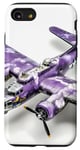 Coque pour iPhone SE (2020) / 7 / 8 Imprimé animal bohème violet B-17 Flying Fortress Vintage