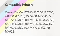 5 Black (PGI) Ink Cartridges for Canon PIXMA iP7200 iX6850 MG5650 MG6650 MX725
