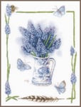 Vervaco Point De Croix Compté Kit Tableau Complet Set RAISINS BLEUS De Broderie Loisir Créatif Maison Decoration Cadeau DIY ca. 27 x 37 cm Counted Cross Stitch Embroidery