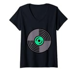 Womens Vinyl Record Player Album V-Neck T-Shirt